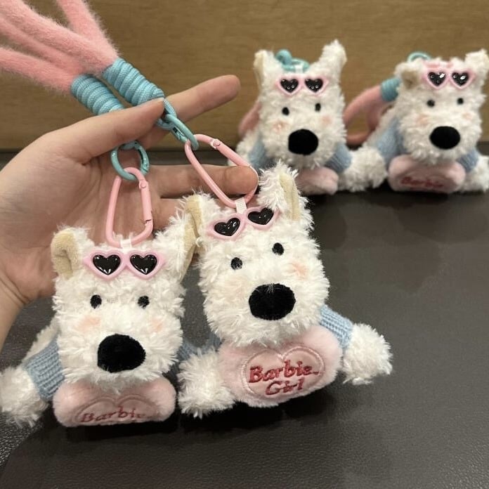 Уест Хайлънд териер плюшено кученце за чанта – ключодържател, къс плюш, PP памук за пълнеж