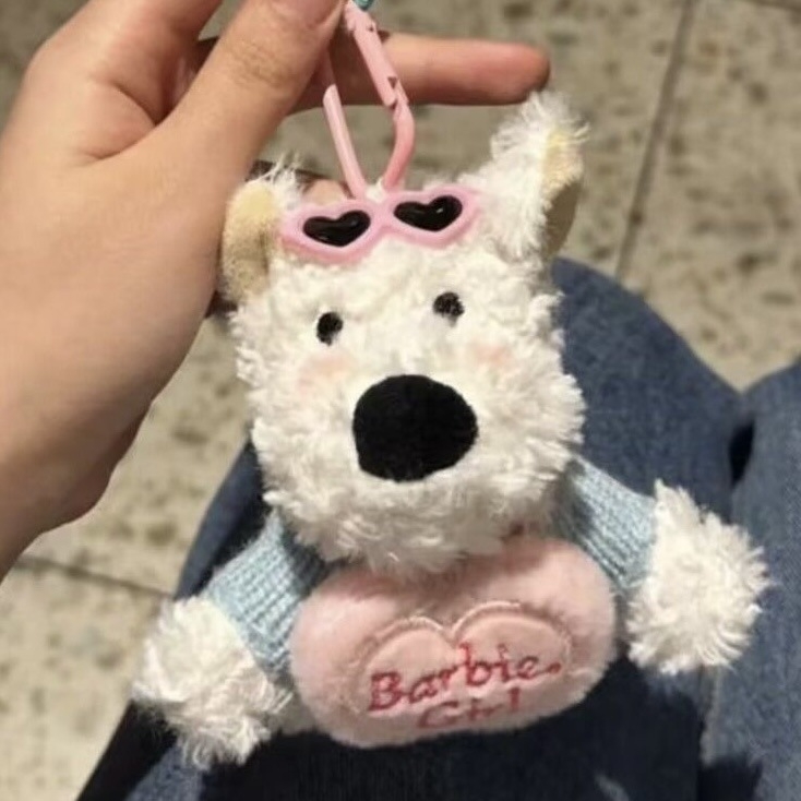 Уест Хайлънд териер плюшено кученце за чанта – ключодържател, къс плюш, PP памук за пълнеж