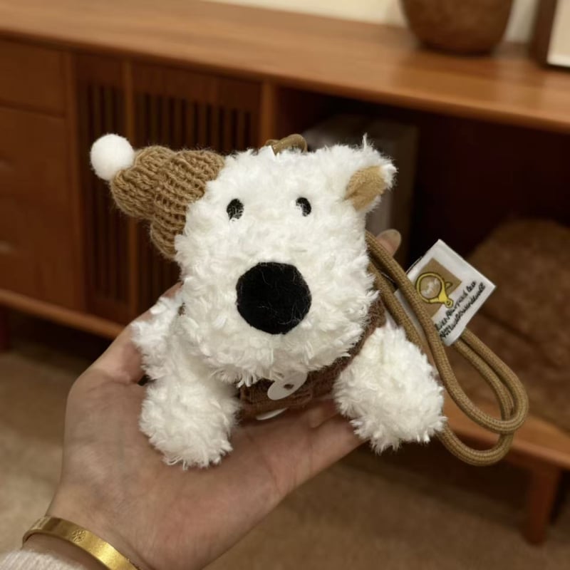 Уест Хайлънд териер плюшено кученце за чанта – ключодържател, къс плюш, PP памук за пълнеж