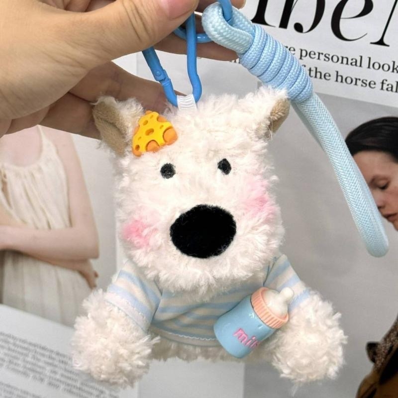 Уест Хайлънд териер плюшено кученце за чанта – ключодържател, къс плюш, PP памук за пълнеж