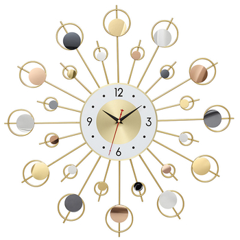 Стенно часовник, кръгъл метален циферблат, кварцов механизъм с плавен ход, батерийно захранване, модел GZ0010