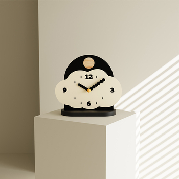 Настолен часовник в скандинавски стил, кожен циферблат, кварцов механизъм, батерия, аналогов дисплей, за хол, спалня и кабинет