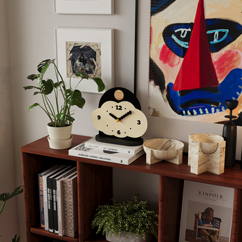 Настолен часовник в скандинавски стил, кожен циферблат, кварцов механизъм, батерия, аналогов дисплей, за хол, спалня и кабинет