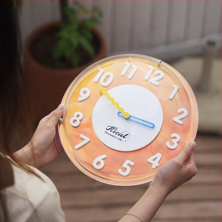 Стенно часовник с кварцов механизъм Sun movement (12888S), модел LIN20274, дебелина 15 мм+, едностранен дисплей