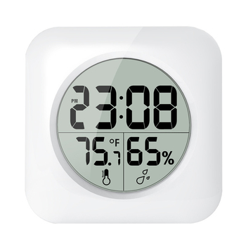 Elektronički zidni sat s termometrom i vlagom, vodootporan, s usisnom čašom za montažu, LCD zaslon
