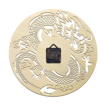 Стенен дървен часовник, кръгъл дизайн, едностранен (кварцов механизъм, батериен, 24-часово показване)