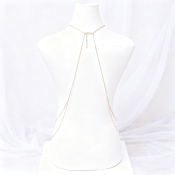 Колан за талия с имитационни перли, двуслойна халтерна конструкция, метална изработка, дължина 80–100 см