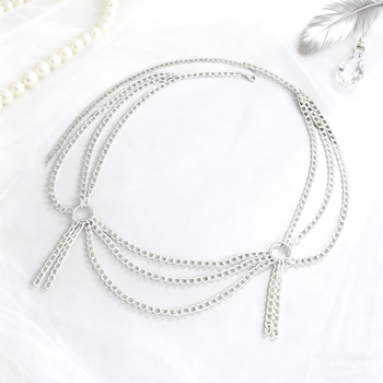 Колан за талия от метални вериги – многослойни вериги, универсален стил, метал, множество кръгли халки, за жена