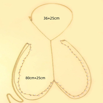 Kovový opasok na pás so strapcami a rhinestones, telo reťaz bez chrbta pre bikini, dámsky plážový doplnok pre dospelé ženy, jesenná verzia 2025