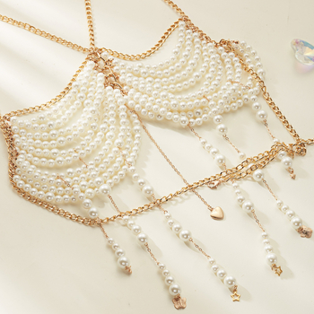 Lan xiu Перлена сърдечна гръдна верижка, ръчна изработка