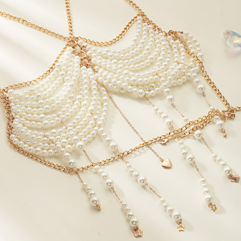 Lan xiu Перлена сърдечна гръдна верижка, ръчна изработка