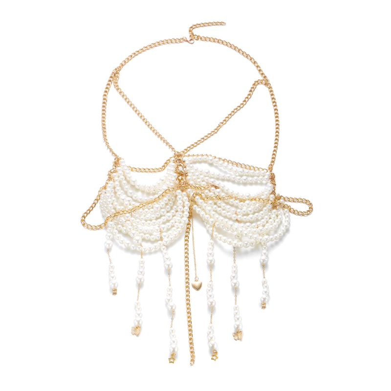 Lan xiu Перлена сърдечна гръдна верижка, ръчна изработка