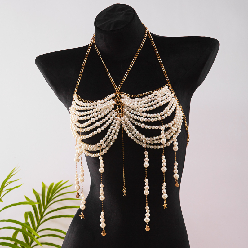 Lan xiu Перлена сърдечна гръдна верижка, ръчна изработка