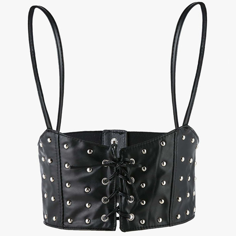 Елегантен пояс за талия от изкуствена кожа със верига за тяло – дизайн с едно обиколване, подходящ за всички сезони (персонализируемо)