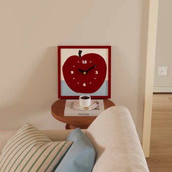 Стенен часовник в скандинавски стил, кварцов механизъм, захранване от батерия, циферблат и огледало от PU кожа, възможност за персонализирано лого