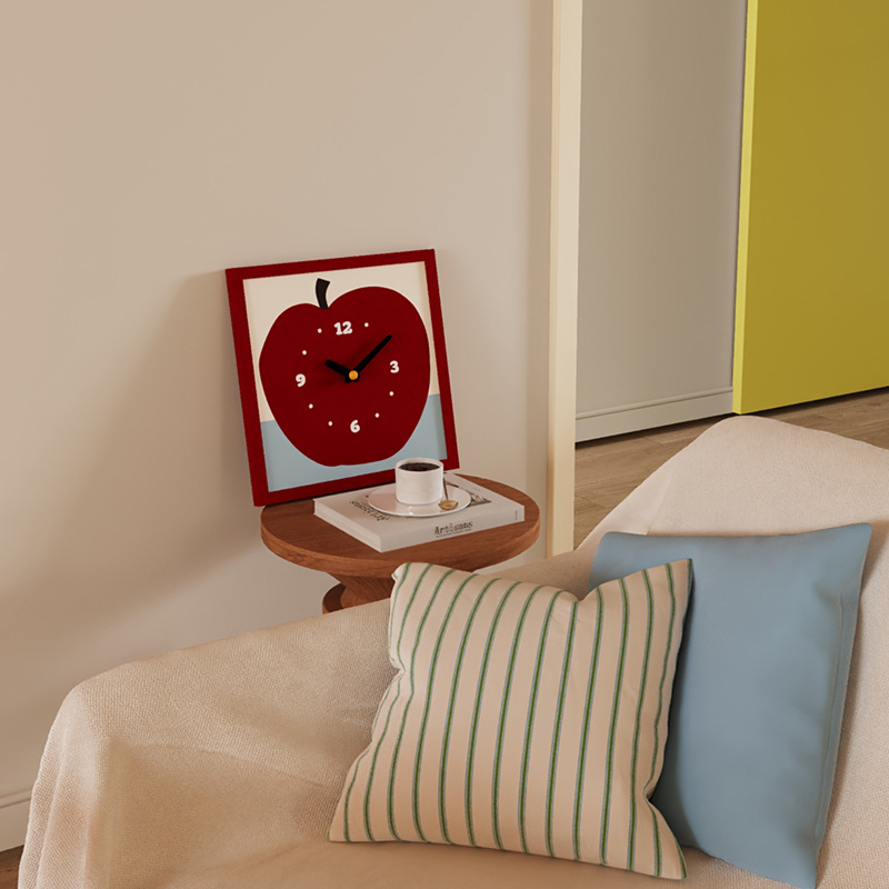 Стенен часовник в скандинавски стил, кварцов механизъм, захранване от батерия, циферблат и огледало от PU кожа, възможност за персонализирано лого