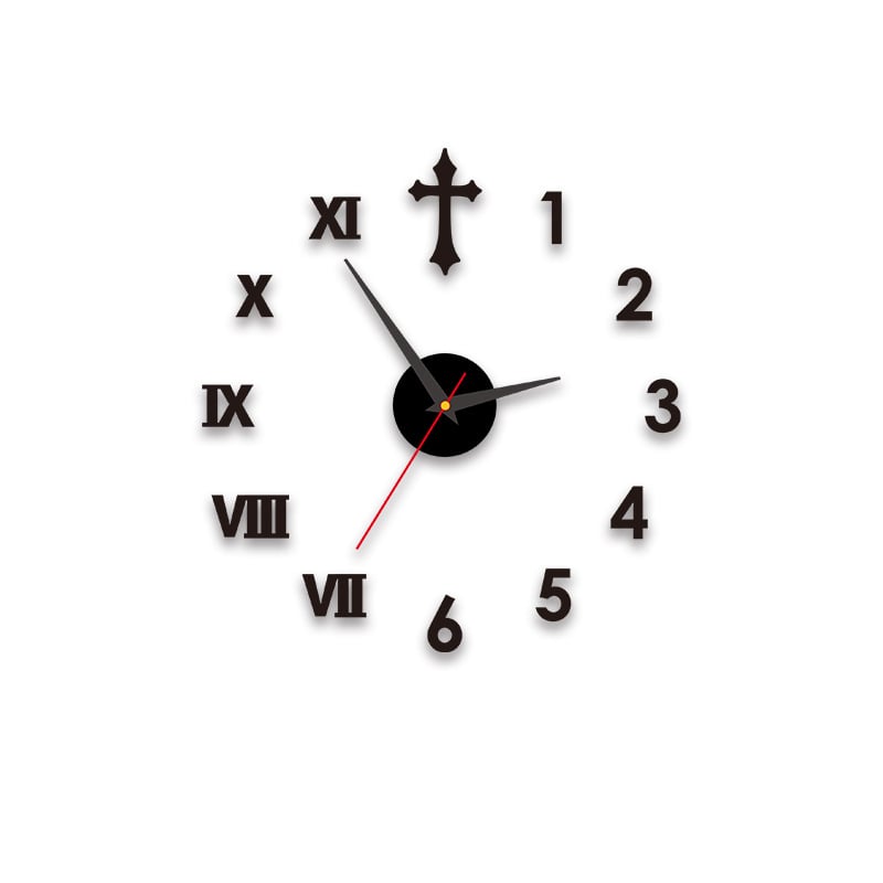 Стенен часовник, кръгъл, пластмасов корпус, батерийно захранване, тих ход с плавно движение на секундите, циферблат със стрелки и цифри, едностранен, дебелина 15 мм или повече