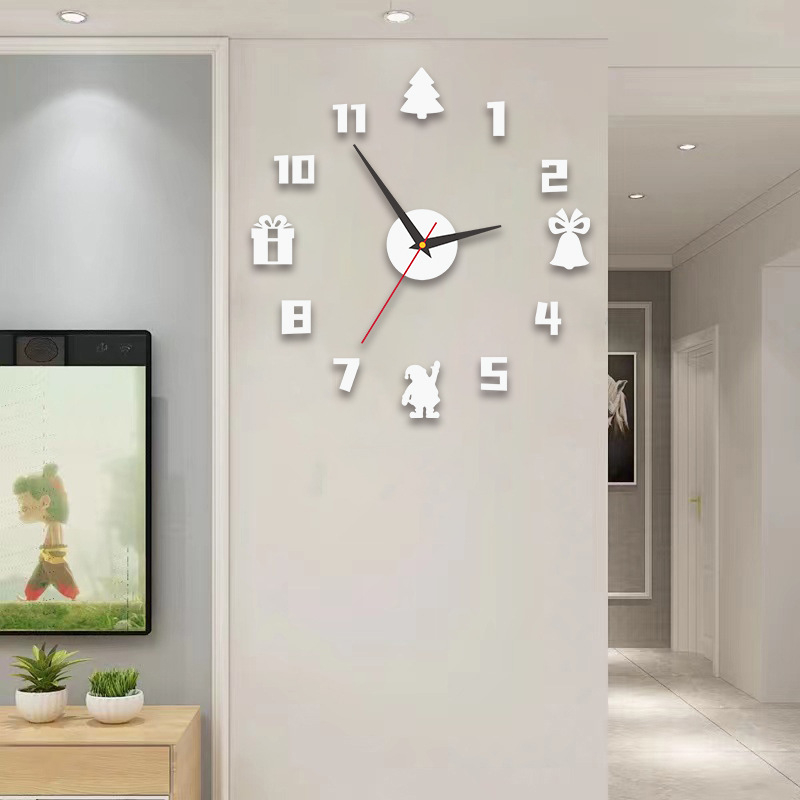 Кръгъл стенен часовник, батерийно захранване, аналогов с цифри, тихо движение на секундите, пластмасов корпус и циферблат, декоративен модерен стил