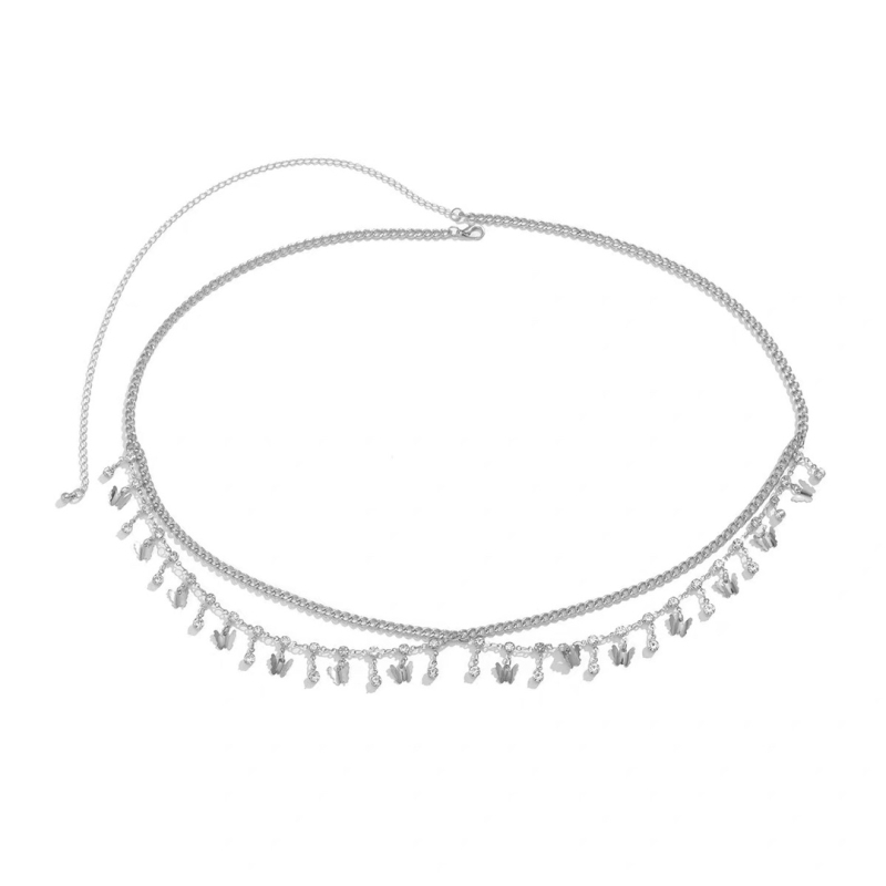 Тазова метална верига, стил All-match, марка YIWEI STUDIO, лято 2024.