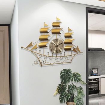 Стенен часовник, китайски стил, батерийно захранване, механично движение, метална кутия, покрито стъкло огледало