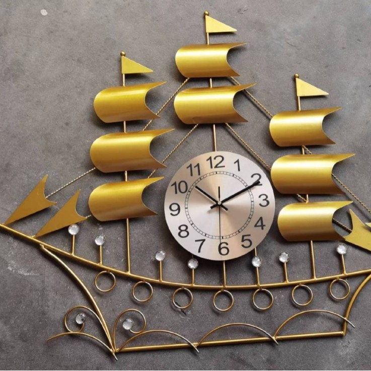 Стенен часовник, китайски стил, батерийно захранване, механично движение, метална кутия, покрито стъкло огледало