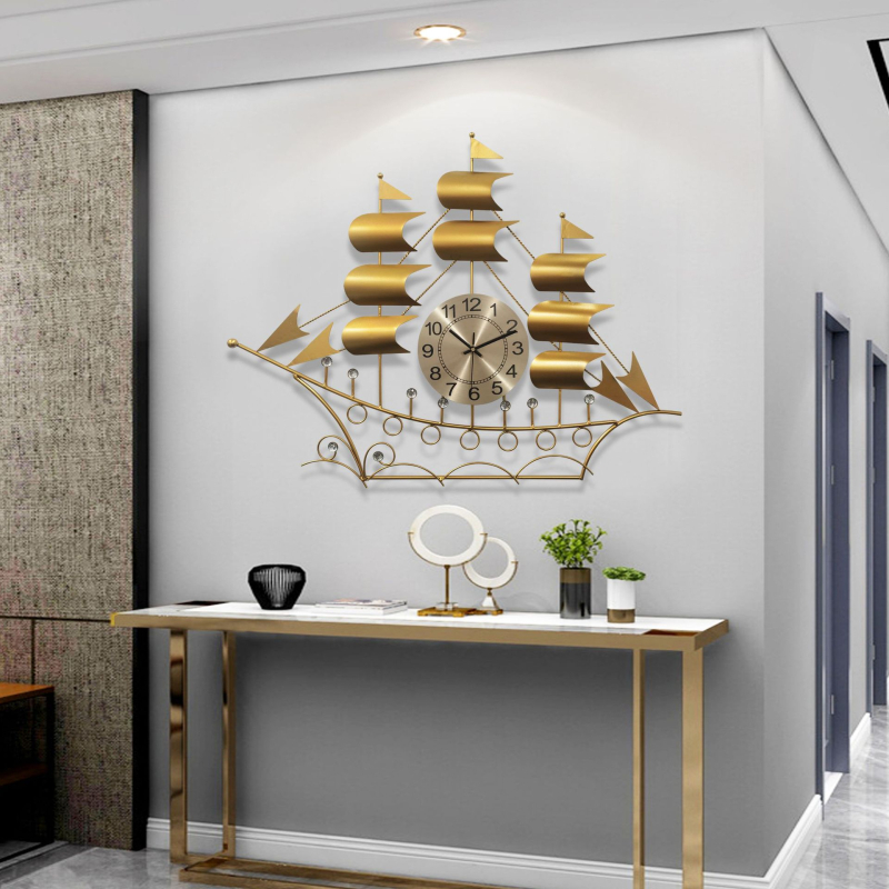 Стенен часовник, китайски стил, батерийно захранване, механично движение, метална кутия, покрито стъкло огледало