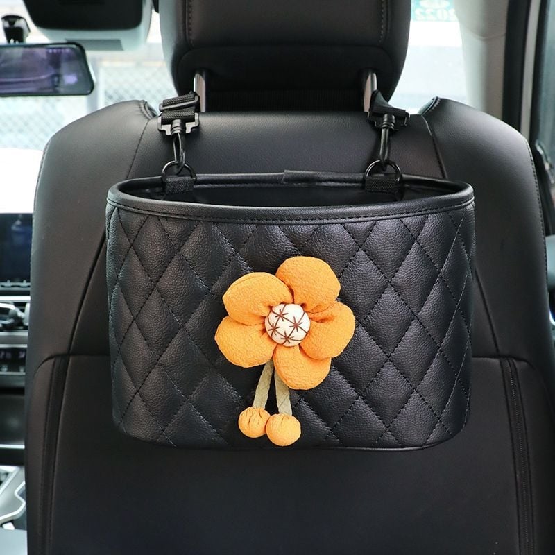 Кожена кутия за седалката на автомобила - водоустойчива, монтаж с окачване, универсално съвместима, възможност за печат на лого