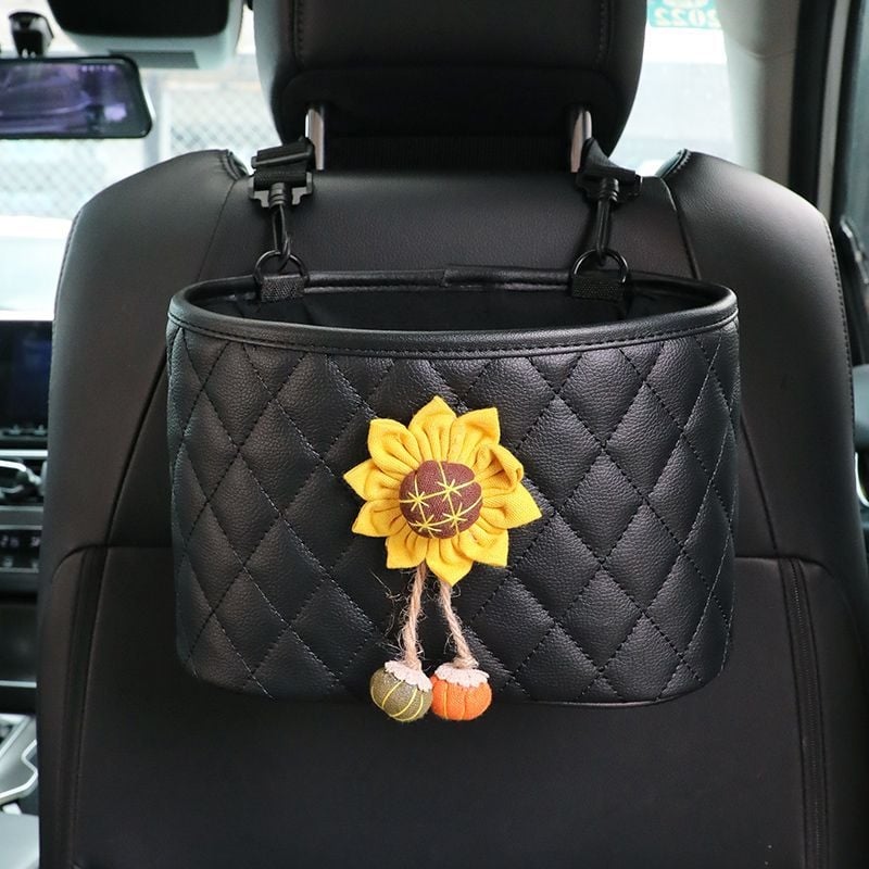 Кожена кутия за седалката на автомобила - водоустойчива, монтаж с окачване, универсално съвместима, възможност за печат на лого