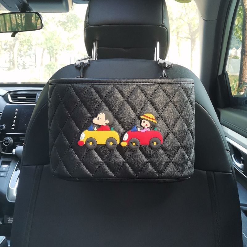 Кожена кутия за седалката на автомобила - водоустойчива, монтаж с окачване, универсално съвместима, възможност за печат на лого