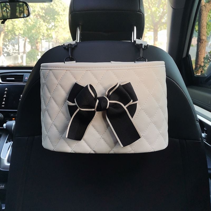 Кожена кутия за седалката на автомобила - водоустойчива, монтаж с окачване, универсално съвместима, възможност за печат на лого