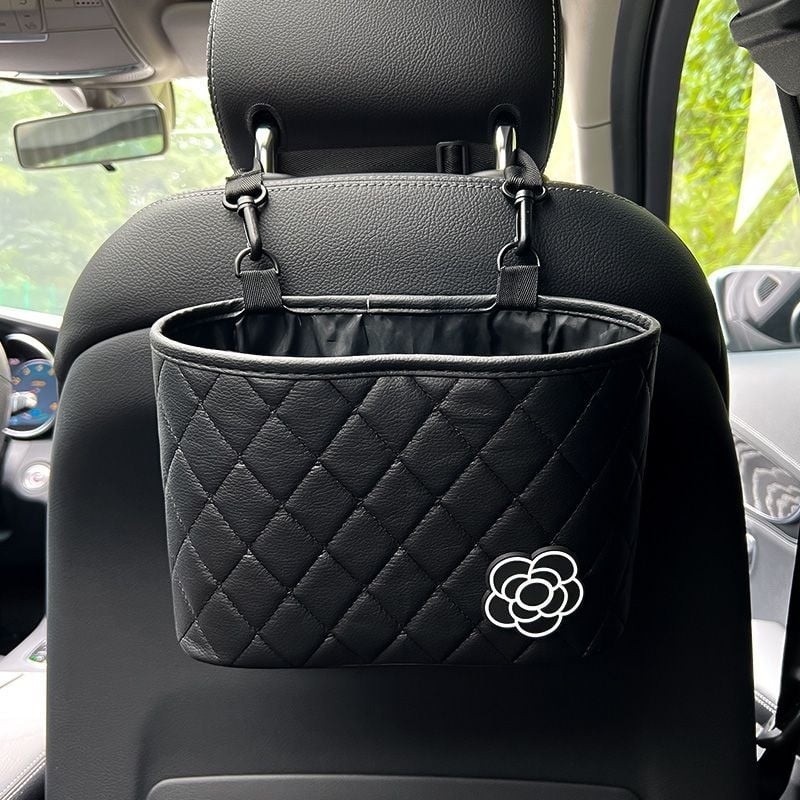 Кожена кутия за седалката на автомобила - водоустойчива, монтаж с окачване, универсално съвместима, възможност за печат на лого