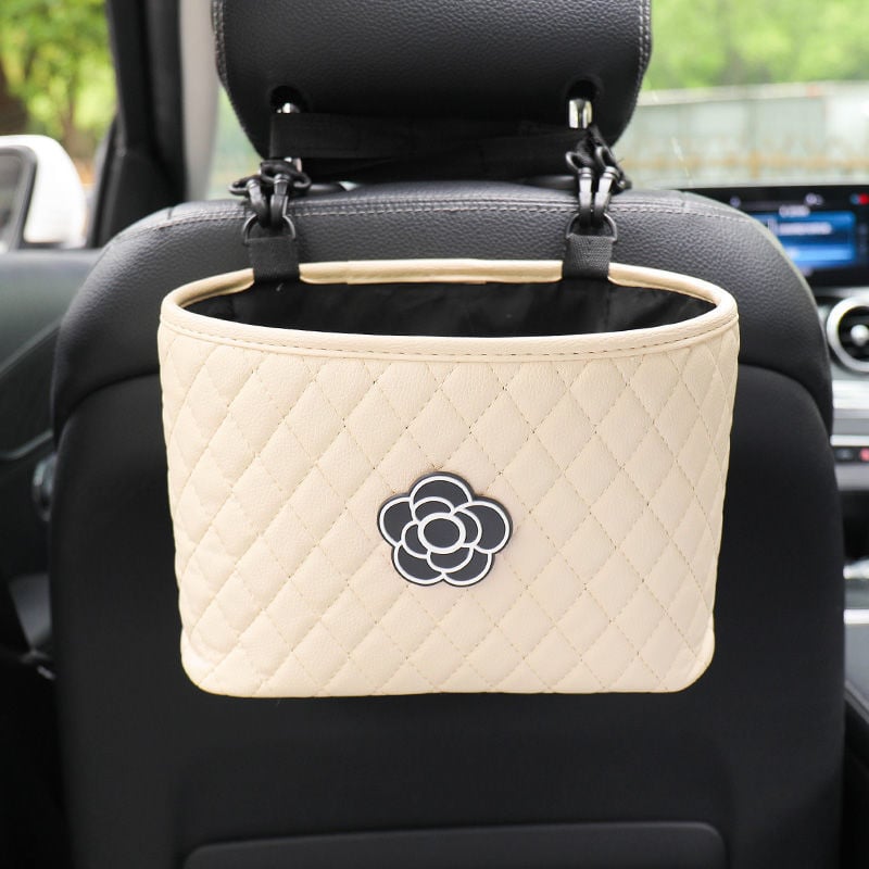 Кожена кутия за седалката на автомобила - водоустойчива, монтаж с окачване, универсално съвместима, възможност за печат на лого