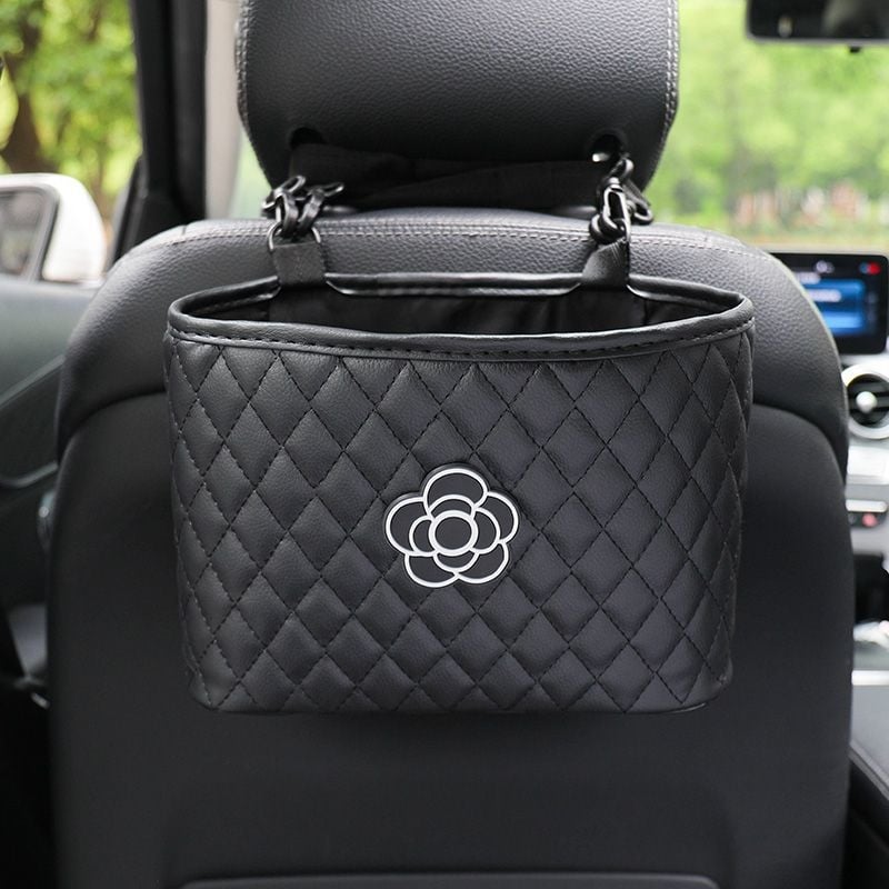 Кожена кутия за седалката на автомобила - водоустойчива, монтаж с окачване, универсално съвместима, възможност за печат на лого