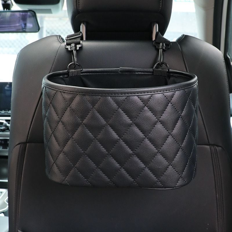 Кожена кутия за седалката на автомобила - водоустойчива, монтаж с окачване, универсално съвместима, възможност за печат на лого