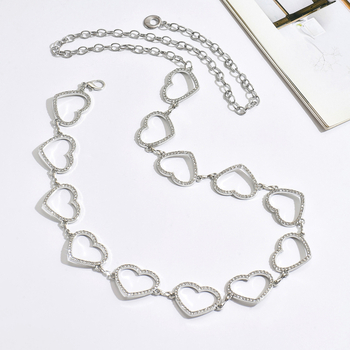 Kovová pásová reťaz so srdcovým príveskom, sladký štýl, s jednou slučkou, dĺžka pod 60 cm