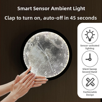 Nástenné hodiny s LED displejom, teplomer, 24-hodinová indikácia, plynulý pohyb sekundovej ručičky