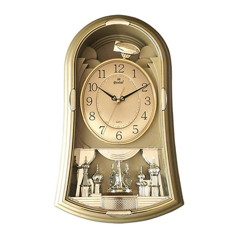 EASTAR 0221DC кварцов стенен часовник, батерийно захранване, цвете-образен пластмасов корпус, метален циферблат, DF-666 механизъм