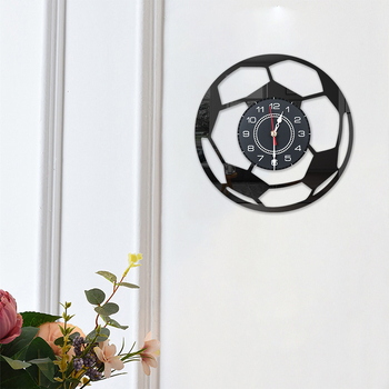 Стенно часовник Карикатурен футбол, Акрил, Аналогов показател с LED дисплей, Плавно движение Seiko 6168s, Световно време