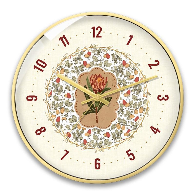 Френски стил стенен часовник — тихо движение, ретро декор за дневната (кварцов двигател; захранване с батерия; пластмасов циферблат; пластмасов корпус; едностранен)