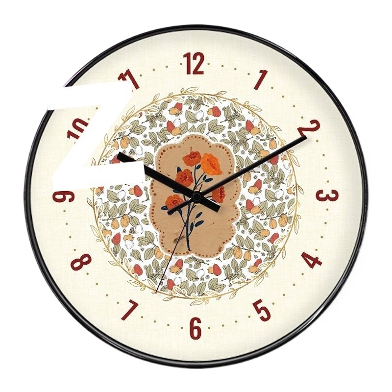 Френски стил стенен часовник — тихо движение, ретро декор за дневната (кварцов двигател; захранване с батерия; пластмасов циферблат; пластмасов корпус; едностранен)