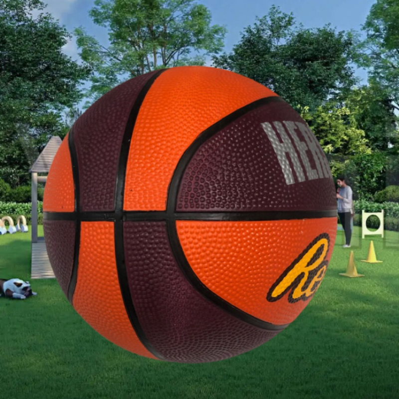 Гумена баскетболна топка за тренировки с висока еластичност и износоустойчивост, подходяща за вътрешна и външна употреба