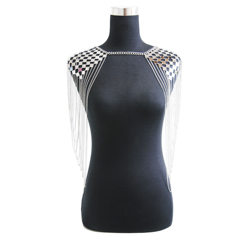 Body chain s tasselom i teksturom teškog metala, elektroplating KH-3582