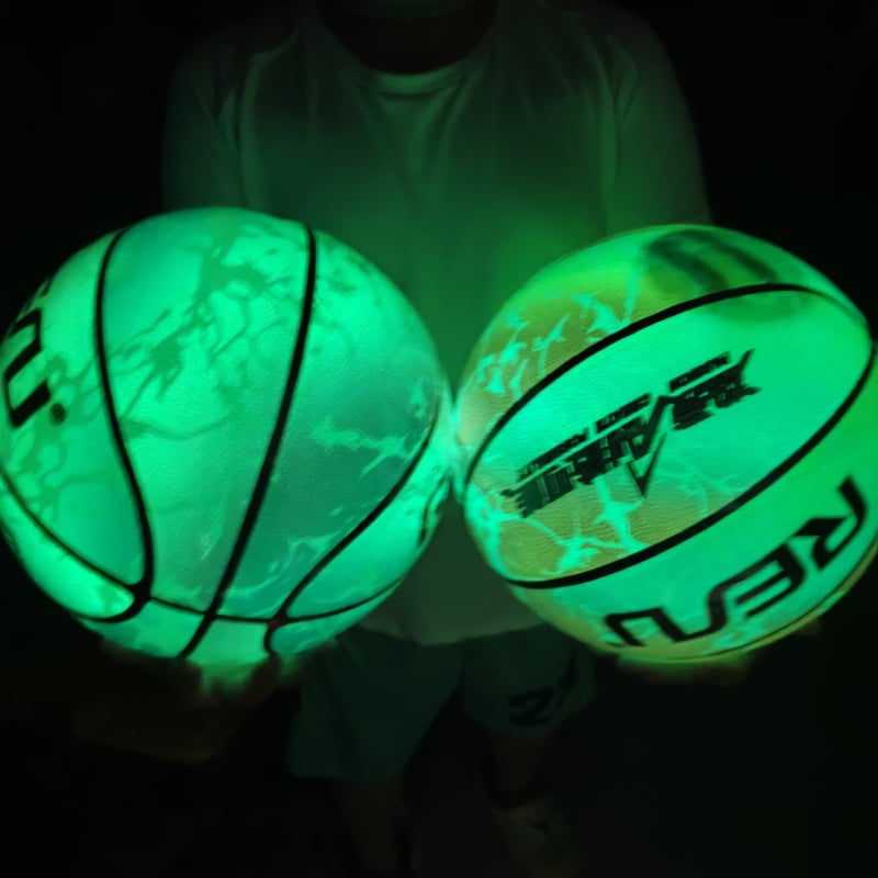 Баскетболна топка със светлинен ефект, за външна употреба, устойчива на износване PU материал, мек кожен допир (Модел №7)