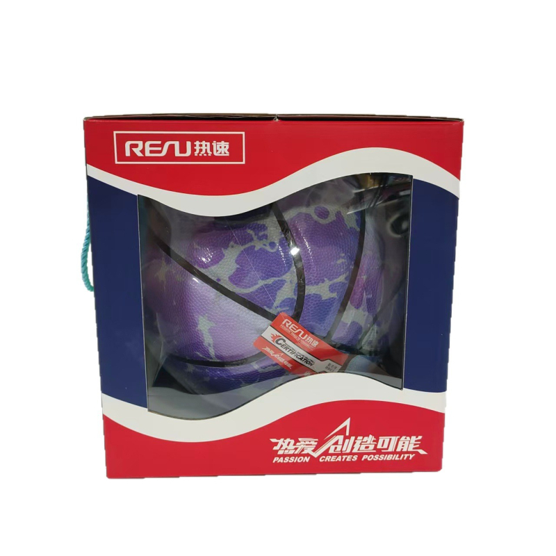 Баскетболна топка със светлинен ефект, за външна употреба, устойчива на износване PU материал, мек кожен допир (Модел №7)