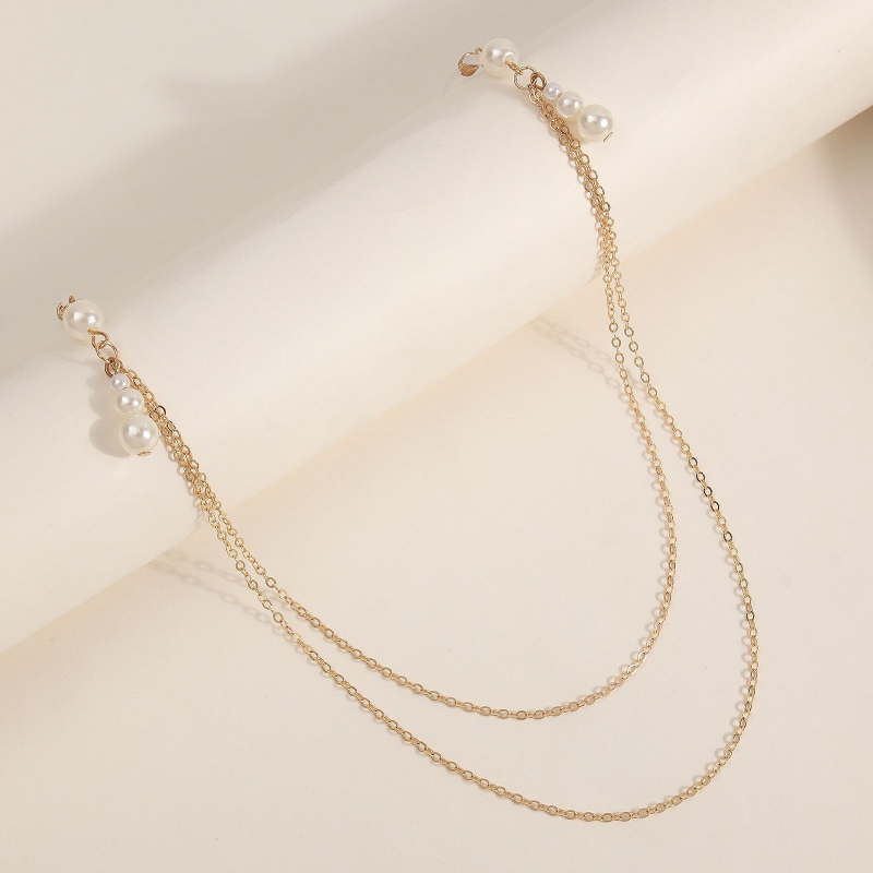 Ručni lanac za prsa s privjeskom od perle, ručno izrađeno, od legure, za žene