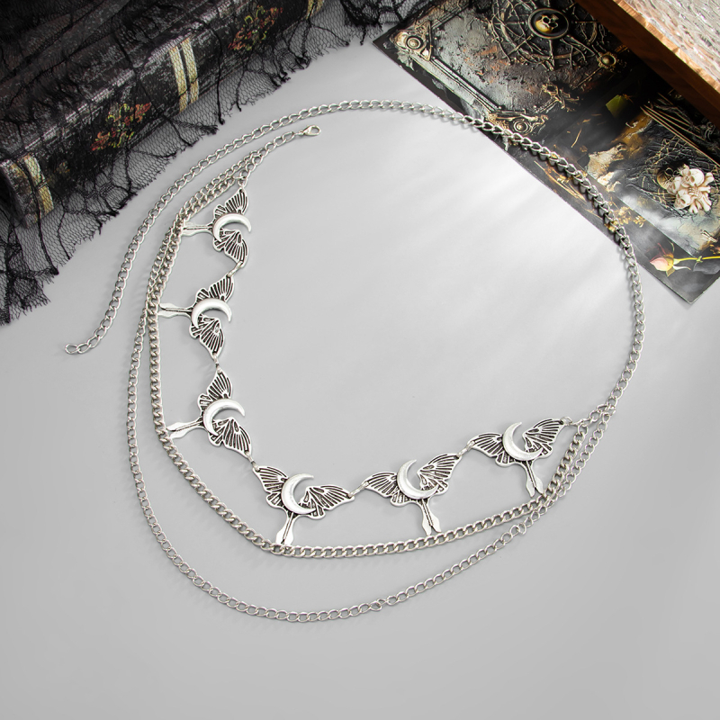 Bedrový reťaz s príveskom v tvare pavúčej siete a netopiera, viacvrstvový kovový reťaz pre ženy, dvojité očká opasku, prispôsobiteľný