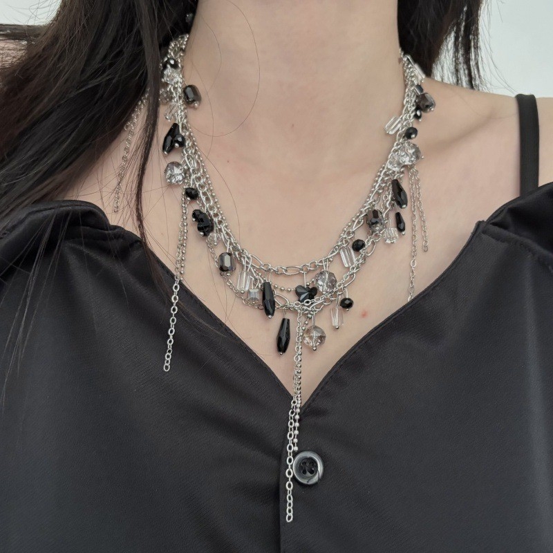 Metalni pojas za struk s kristalnim perlama i dvostrukom resom, ženski modni dodatak, duljina 80–100 cm, u stilu IN