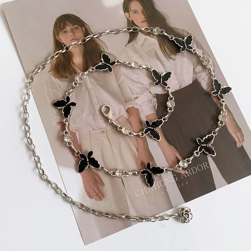 Pásový reťaz na boky, kovový, s jedným kruhom, univerzálny štýl, pre ženy