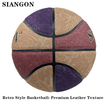Semišová basketbalová lopta — Shengguang, hovädzia koža, univerzálna lopta pre vnútorné aj vonkajšie použitie
