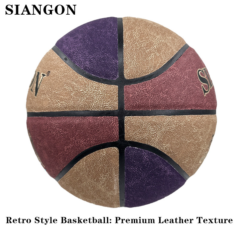 Semišová basketbalová lopta — Shengguang, hovädzia koža, univerzálna lopta pre vnútorné aj vonkajšie použitie